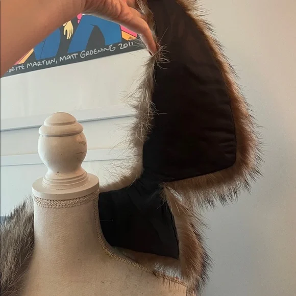 NWT 1960s 1970s Vintage Antique Raccoon Fur Collar Stole Scarf - Picture 7 of 7